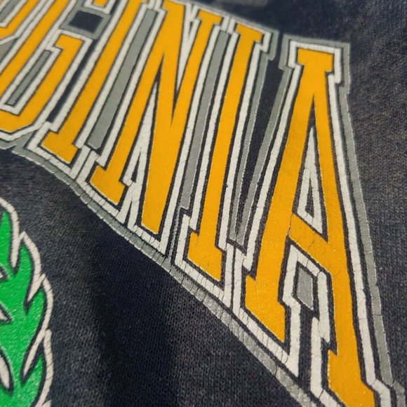 Vintage West Virginia University Mountaineers Logo 7 Men L Sweatshirt Bleach Dye - Picture 8 of 9